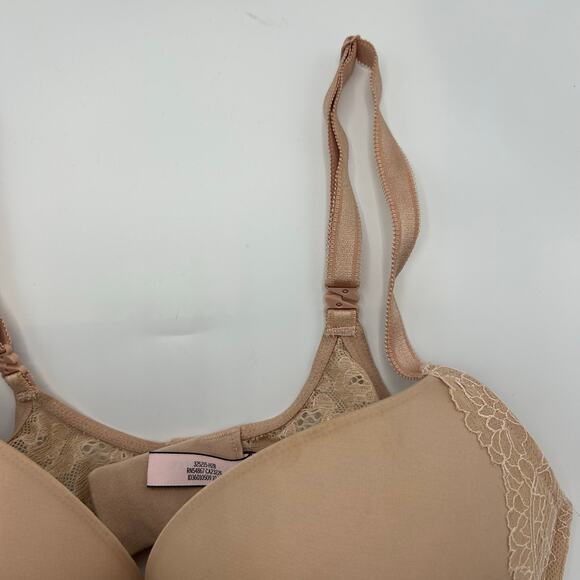 Victoria’s Secret Dream Angels Push Up Bra 38C Nude Beige Lace Trim Underwire - Picture 8 of 12